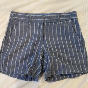 J.CREW BLUE/WHITE STRIPPED SHORTS